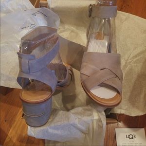 New in box ugg sandra heeled sandals antelope